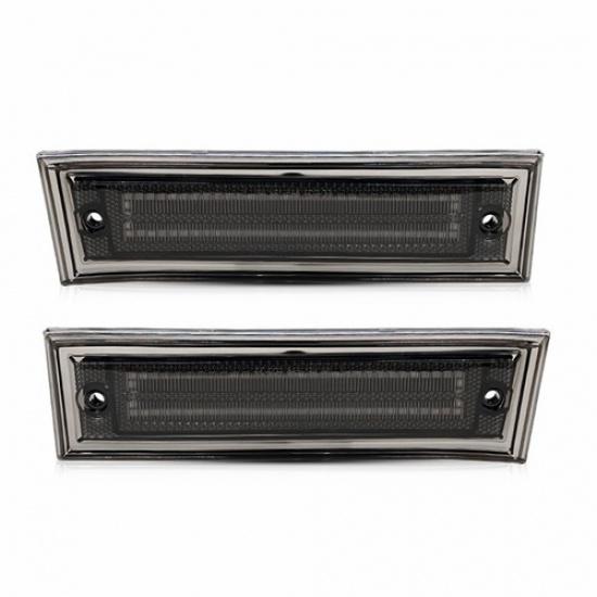 Smoked LED Front Fender Side Marker Lights Amber Lamps For GMC K5 Jimmy 1981-91