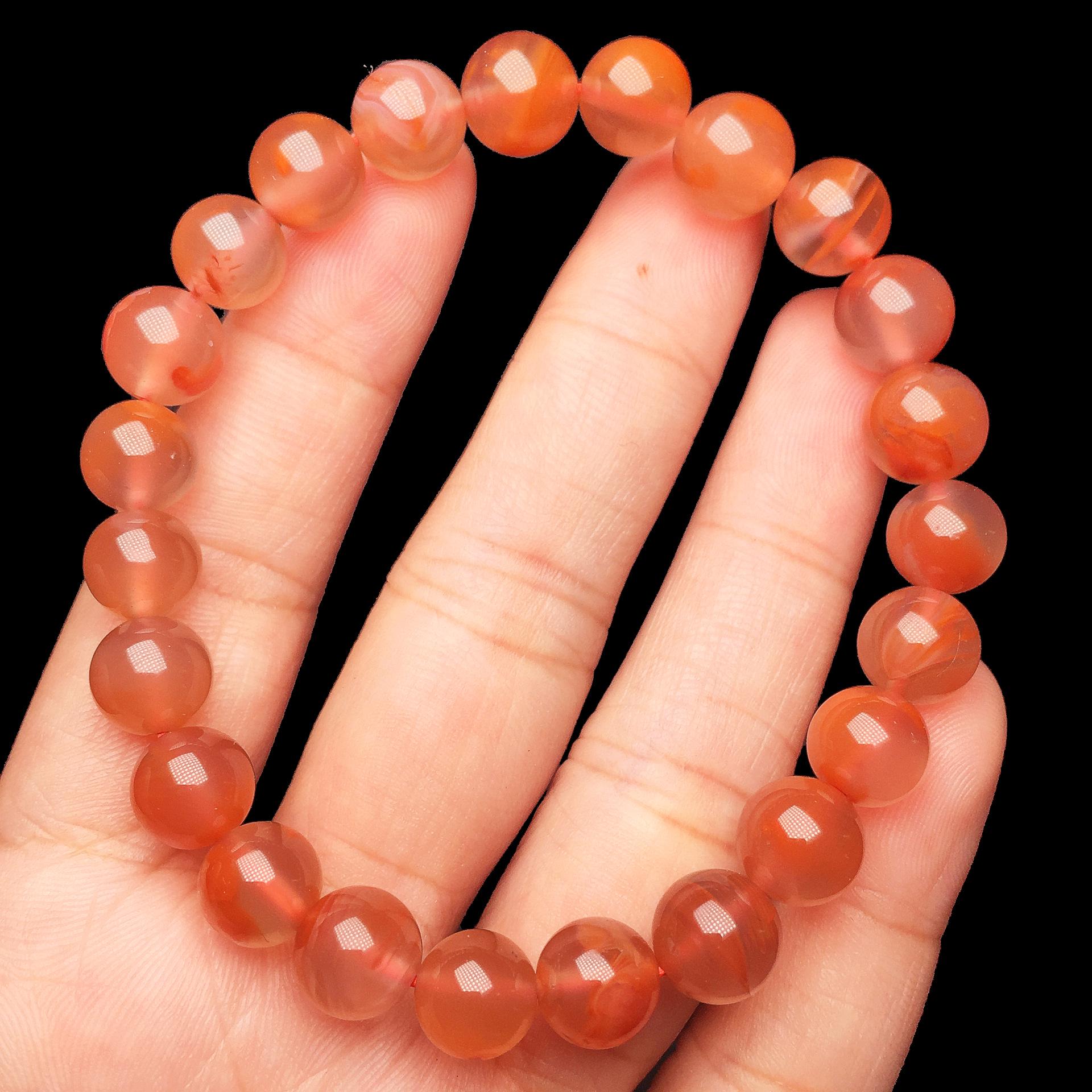 Sichuan Liangshan Red Agate Bracelet 5A, 108 Bead Buddhist Necklace with Full Flesh Nine Mouth Crystal for Men and Women.