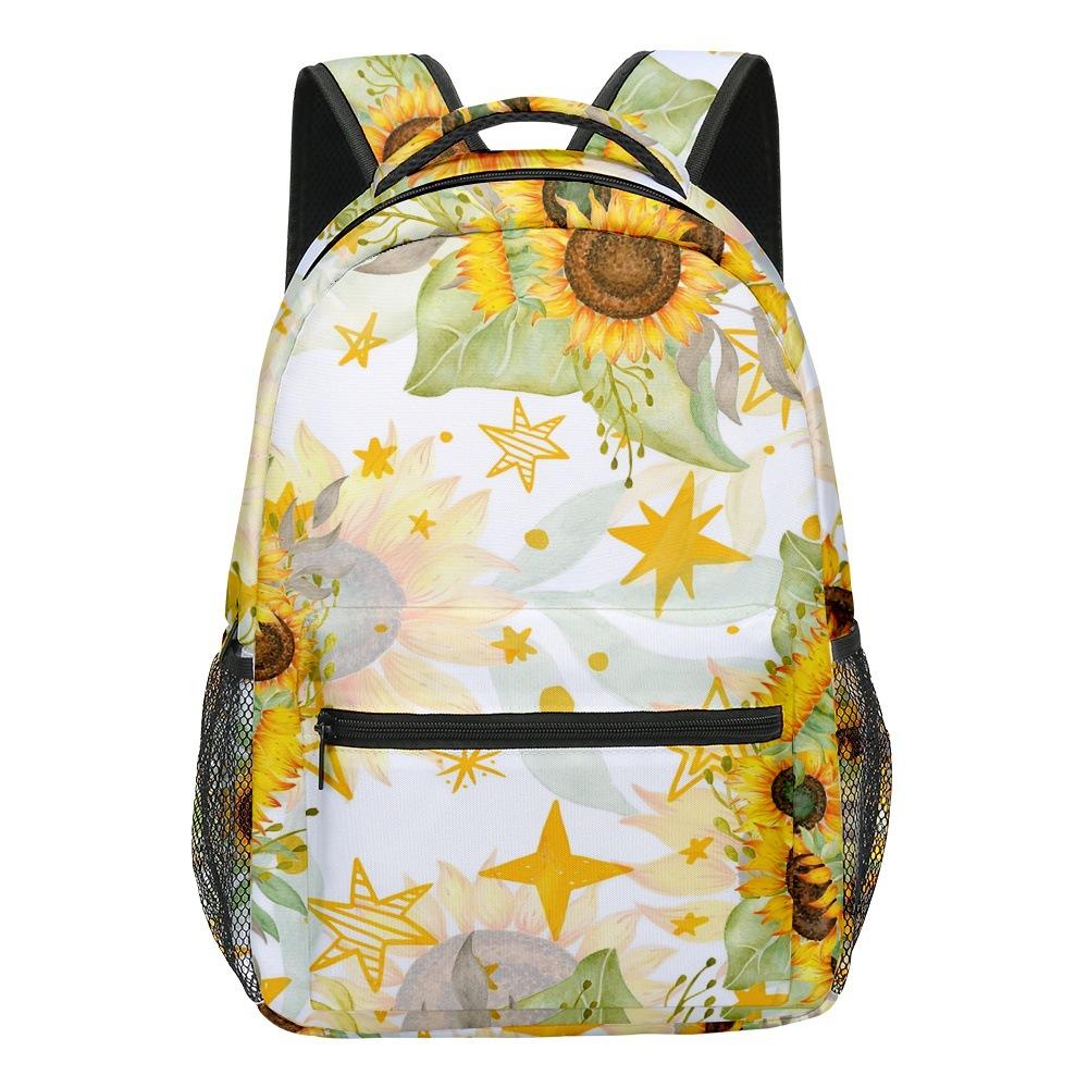 Cartoon Cartoon Kpop Youthful School Bags Unisex Sunflower Travel Bags 3D Print Oxford Waterproof Notebook Shoulder Backpacks