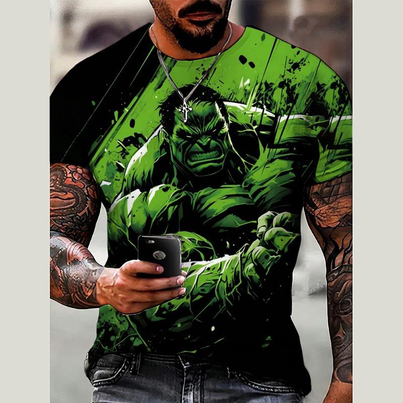 Classic Men's Hulk T Fashion Casual Sports T Shirt with Marvel 3D Print Adult Street Style Fitness Jogging Comfortable T Shirt