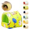 Cute Cartoon Printed Cage Accessory Quilted Hamster Bed, Print Cozy Hideout, Winter Cave Comfortable Hideaway for Hamsters Small Animal Accessories