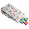 10 Stück Faltbare und sichere Süßigkeitstüten Papier Geschenktüten Bunte Regenbogen-Designs Stehende Gastgeschenktüten Hochzeitsfeier Zubehör