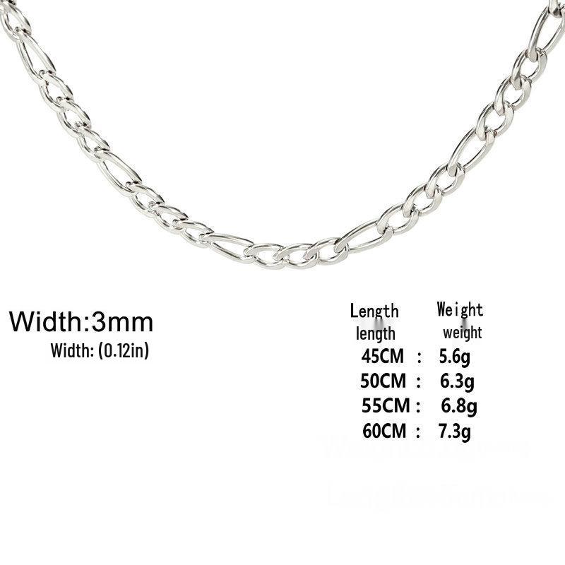 

Мужская цепочка Фигаро из нержавеющей стали - Толстый золотой хип-хоп стиль 45CM