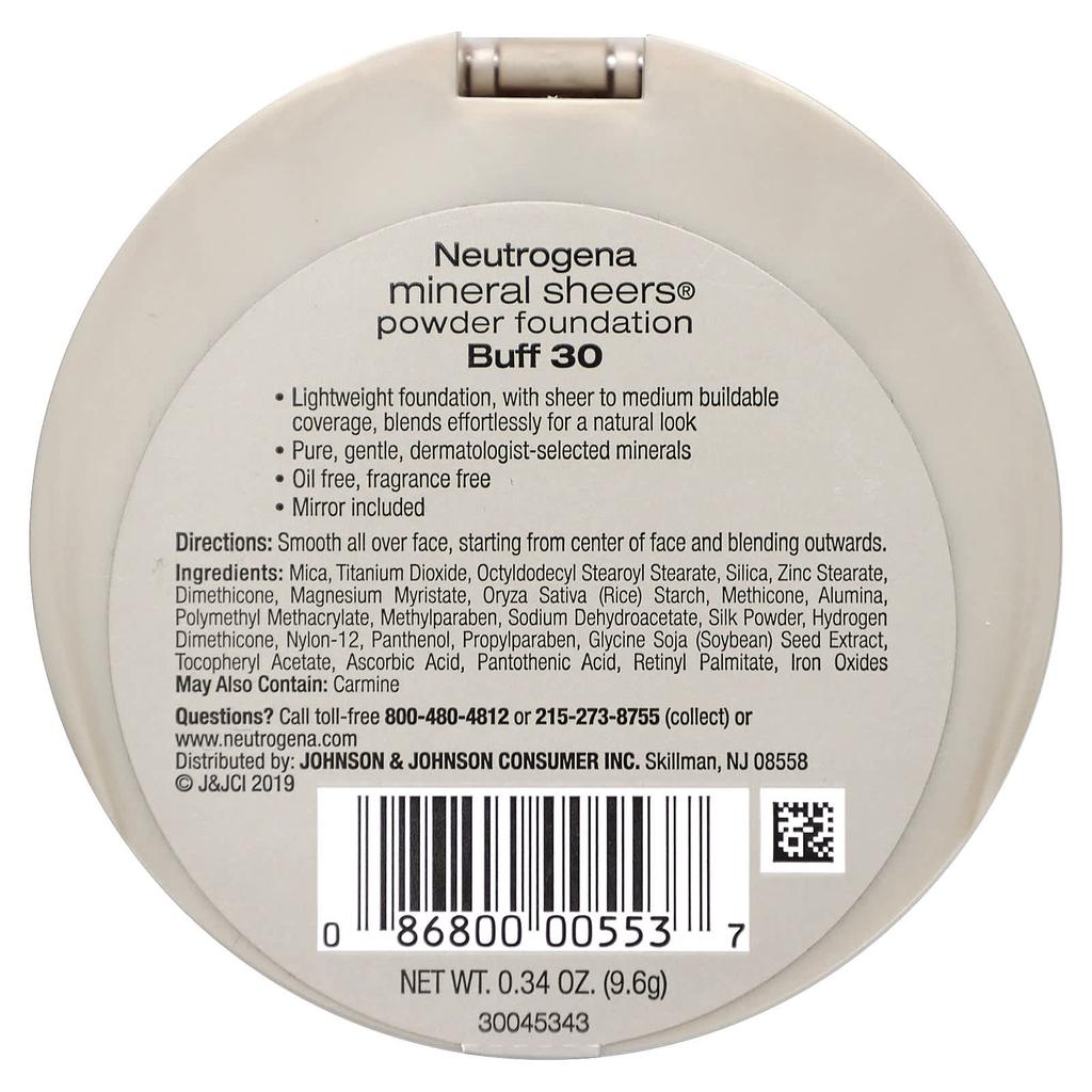 Neutrogena Mineral Sheer, Pudergrundierung, Buff 30, 9,6 g (0,34 Unzen)