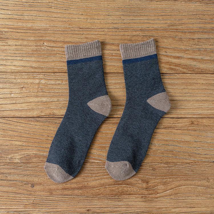 

Мужские носки до середины икры, толстые, теплые, хлопковые, с махровой подошвой, идеально подходят для осени и зимы One Size темно-серого