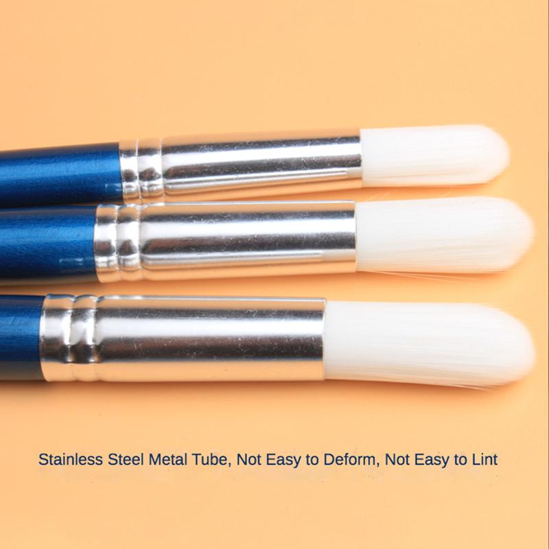 JOWOART 15-teiliges weißes Nylonhaar-Aquarellpinsel, Birkenholz, lange Stange, zum Malen, für Kunst, Malerei, runder Kopf, Gouachepinsel, Künstlerwerkzeug