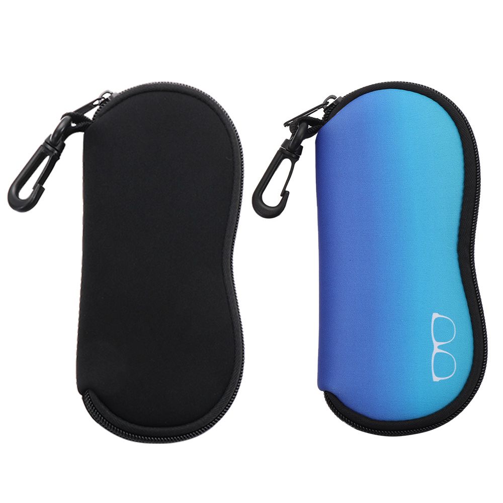 

Safety Soft Neoprene with Carabiner Sunglasses Case Zipper Eyeglass Pouch Glasses Case