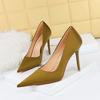Fashion Large Size 43 Pointed Shoes Woman Pumps Professional OL High Heels Office Shoes Silks Satins Women Heels Stilettos Ladies Shoes
