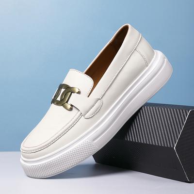 Fashion Hot White Leather Casual Shoes Men Luxury Women's Moccasins Leather Loafers For Men Oxford Elegant Slip-on Men's Shoes Driving
