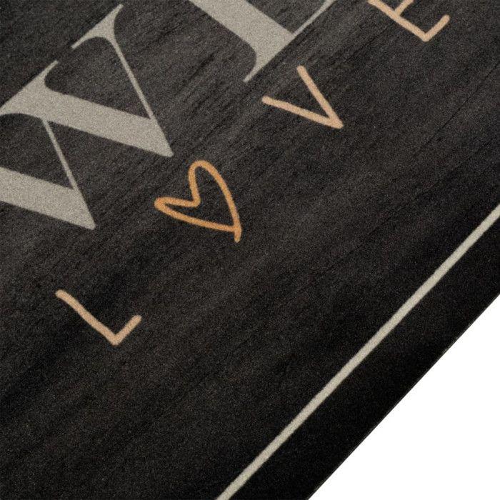 Washable Kitchen Mat Text Coffee 60x180 Cm Velvet