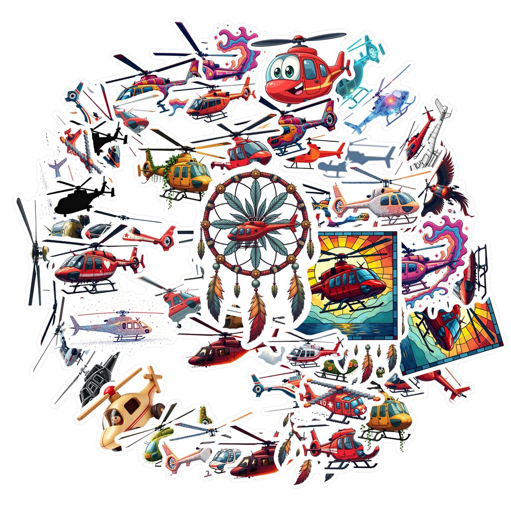 35pcs-100pcs Decals  Vinyl Vehicle Stickers Helicopter Stickers Transport Stickers for  Musical Instruments Phones Suitcases
