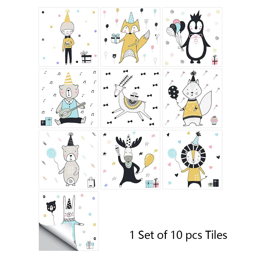 10pcs/set 10/15/20/30cm Flat Marble Mosaic Hard Tiles Wall Sticker Kitchen Bathroom Floor Diagonal Decor Wallpaper PVC Art Mural