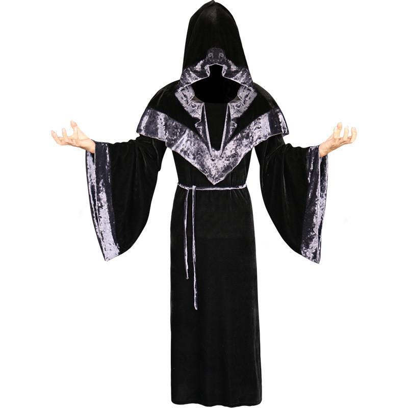 Monk Medieval Priest Robe Halloween Carnival Party Gothic Cosplay Cloak Costume
