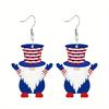 2D Flache Unabhängigkeitstag Zwerge Acryl Ohrringe Mode Tropfen Hängeohrringe Elegante Ohrringe Party-Ohrringe Weihnachtsgeschenk für Freunde Gastgeschenk