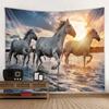 Running Horse Printing Tapestry Animal Wall Hanging Living Room Bedroom Wall Decoration Bohemian Hippie Aesthetic Decoration