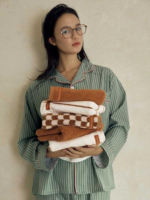 Hotel Isla Premium Cotton Heavy Weight 210g Towel 3P Brick Brick Stripe 3 sheets