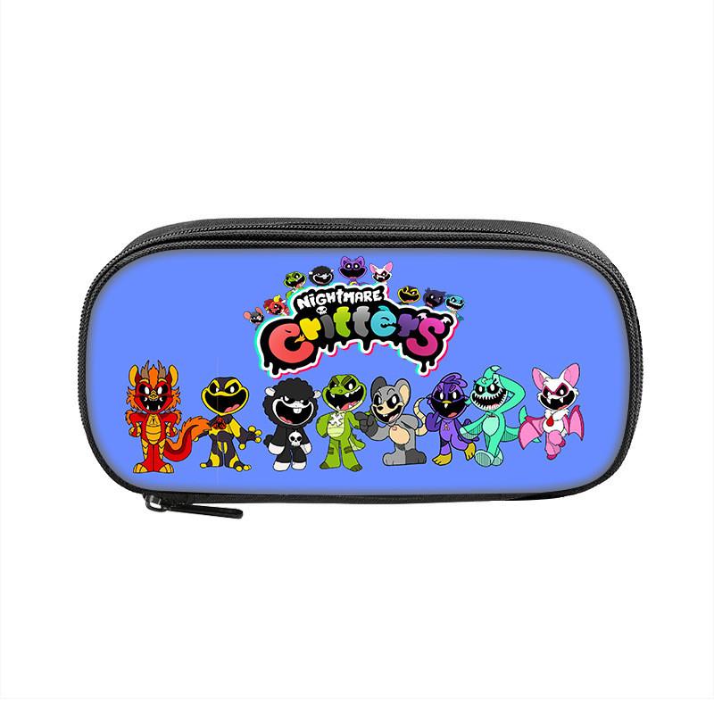 Nightmare Critters Pencil Case Nylon Storage Bag For Students And Kids