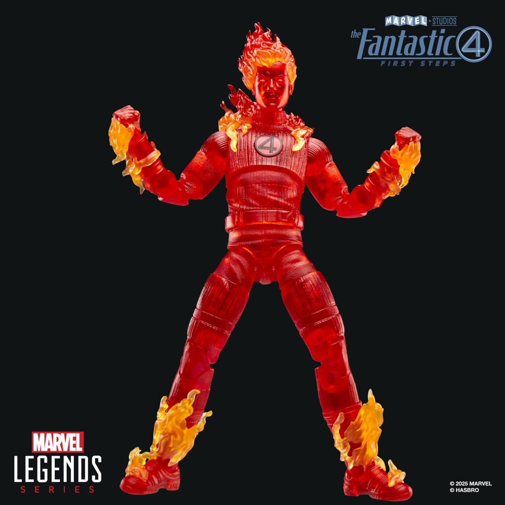 Hasbro Marvel Legends Series Human Torch from "Fantastic Four: The First Step" Johnny Storm 15cm Collectible Action Figure Toy G0803 Authentic