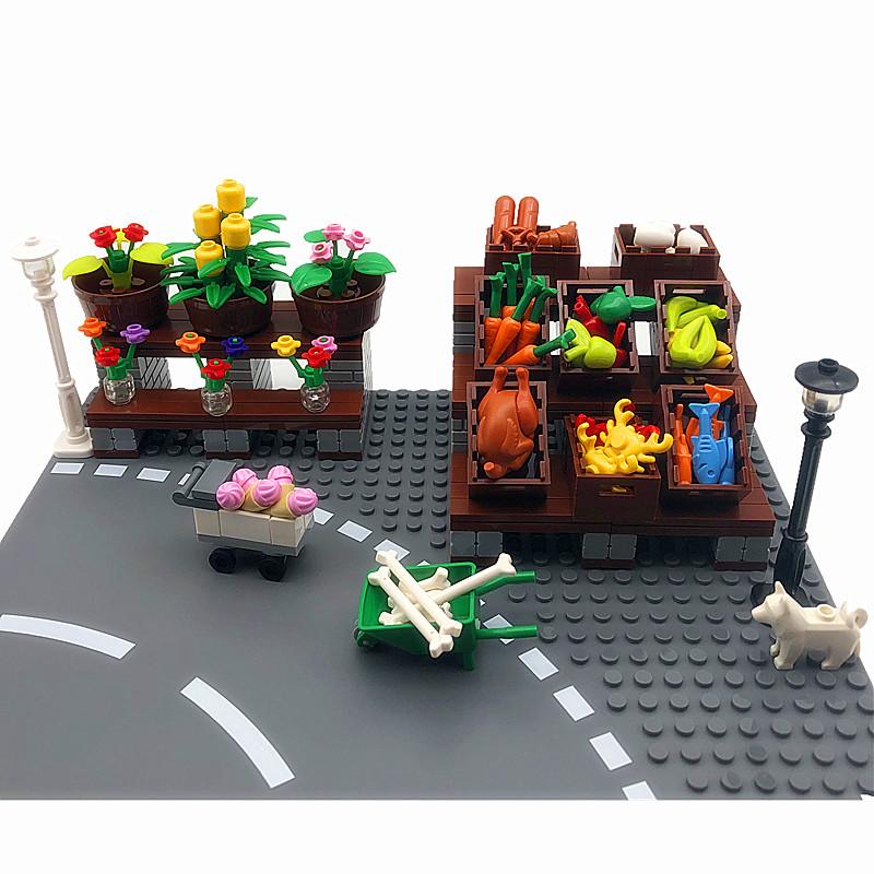 

Еда, цветы, магазин, улица, город, строительные блоки для детей, детали MOC Friends, кирпичи, подарок для мальчиков и девочек, игрушки «сделай сам», Juguetes Bloques