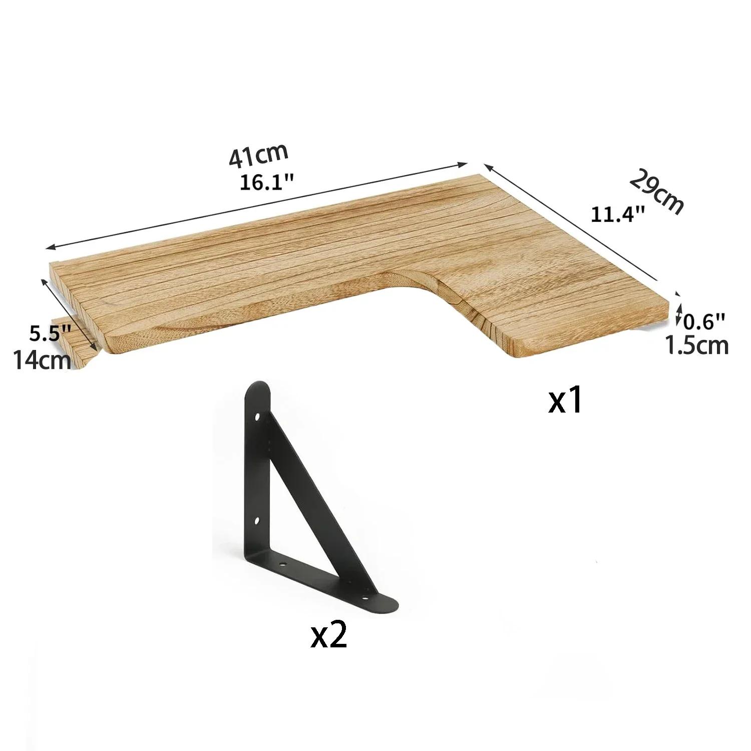 Latest Models Corner Shelves Wall Mounted Set of 3 Wood Wall Shelves for Bedroom /Bathroom/Living Room/Kitchen/Laundry Room