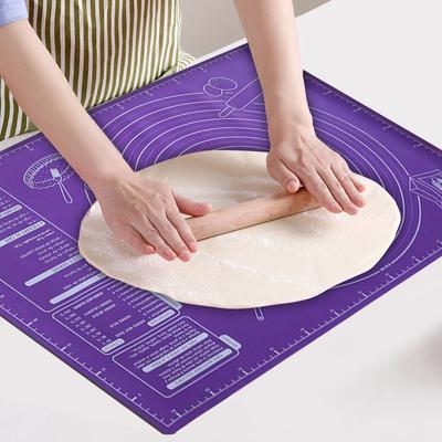60/50/40cm Silikonunterlage Backmatte Blatt Knetmatte für Küche Ausrollen Teig Pizza Großer Teig Antihaft-Maker Halter