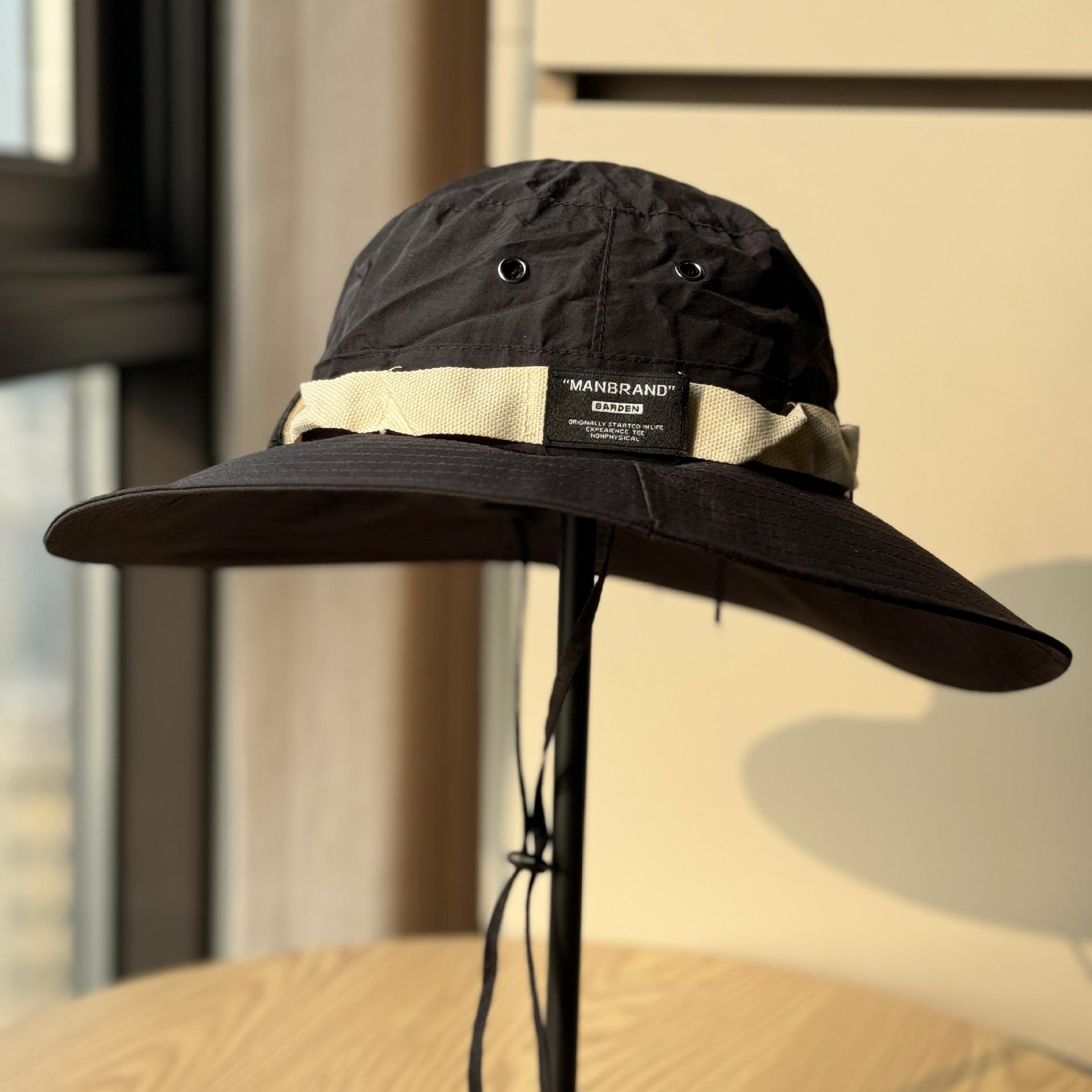 

New design niche short-brimmed fisherman hat for spring and summer, suitable for outdoor fishing, camping, and hiking, women s sun-shading bucket hat Adult54-60Adjustable чёрный