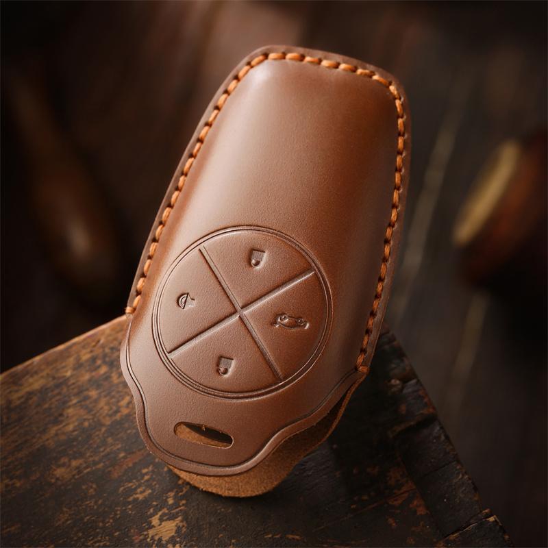 Styling Mouldings Car Fob Key Cover Keychain Accessories Leather Case Holder Protector Shell for Nio Es6 2019 Es8 2018 Keyless E