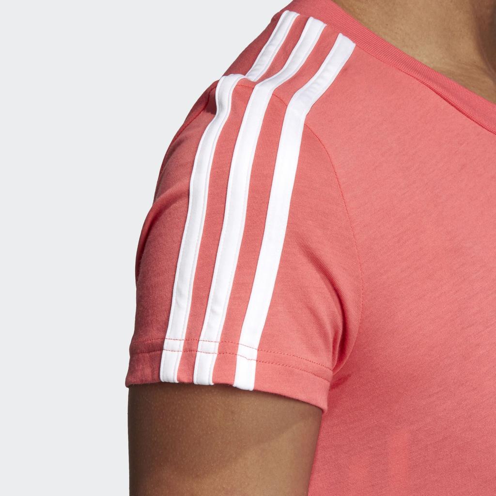 adidas T Shirts Women's Pink Crew Neck Moderate Straight Fit DU0634