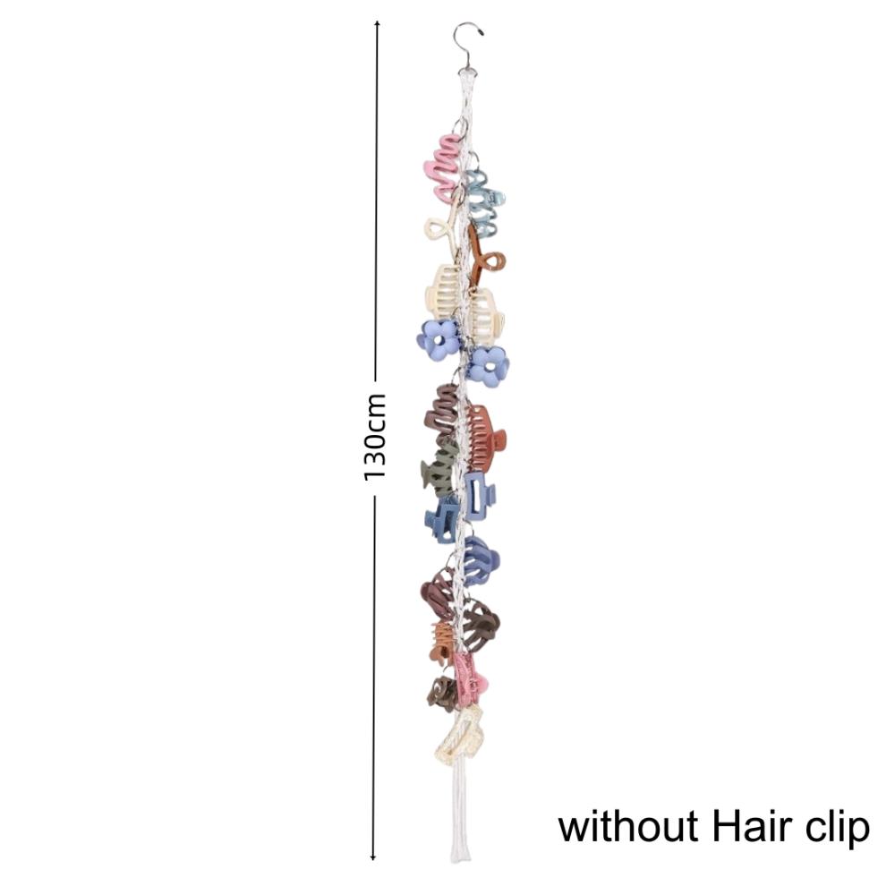 

130cm Hair Claw Clip Hanger 20 Metal Rings Claw Clips Organizer New Hair Clip Holder Home Decor 130cm