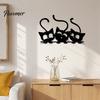 Metal Cat Wall Art Black Art, Cartoon Kitten Silhouette Decoration, Decorative Minimalist Sculpture for Lovers, Room Living Patio Decor Funny Animal