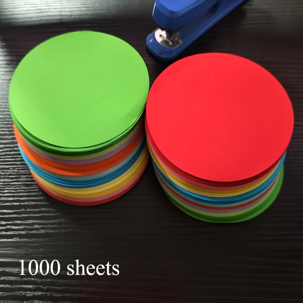 500/1000 Sheets/Set, 10 Vibrant Colors Handmade Paper Pack, Thick Round Cardstock Suitable for DIY Origami, Graffiti Art, and Decorative Projects