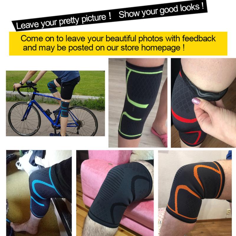 1 Pair Fitness Running Cycling Knee Support Braces Elastic Nylon Sport Compression Knee Pad Sleeve for Basketball Volleyball