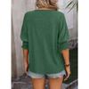 Loose V-neck Solid Color Five Quarter Sleeve Top Women's T-shirts