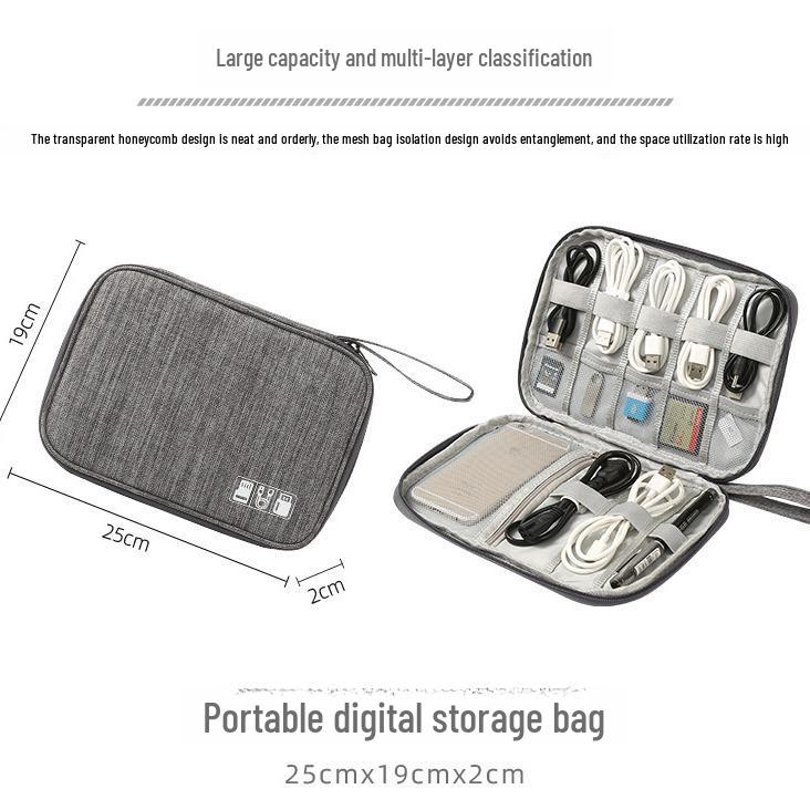 Portable Cable Digital Storage Bags Organizer USB Gadgets Wires Charger Power Battery Zipper Cosmetic Bag Case
