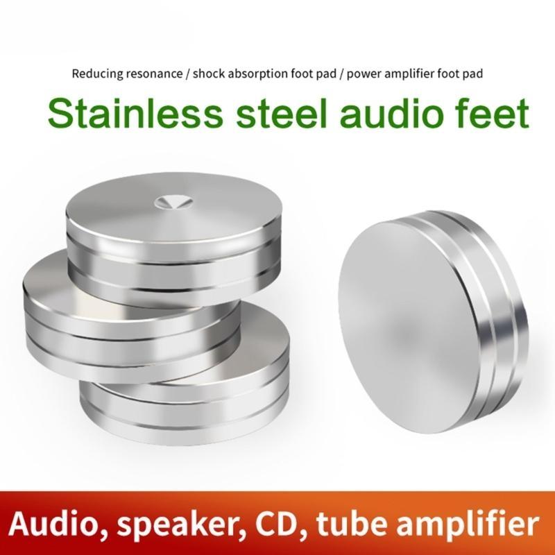 Stainless Steel Speaker Isolation Pads Auditory Shock-Absorbing Feet Enhances Vibration Reduction 49x15mm 4PCS