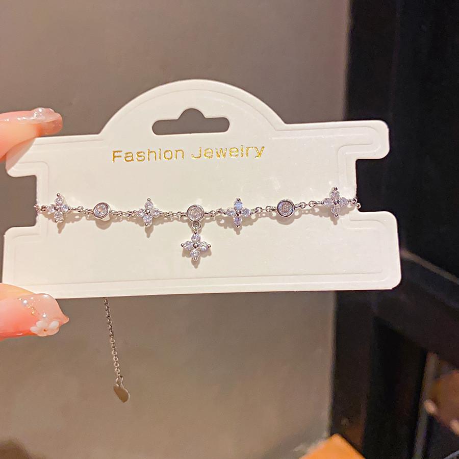 Natural Moon Star Zircon Bracelet For Women With Shimmering Stones And Elegant Style