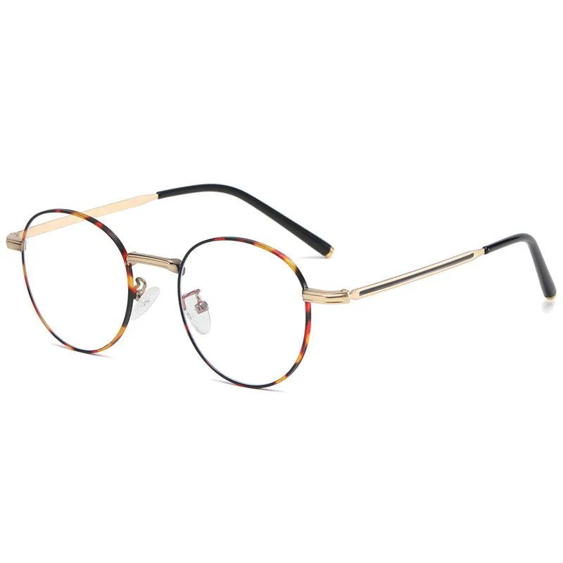Metal Round Anti Blue Light Glasses Women Men Classic Trend Eyeglasses Frames Transparent Computer Glasses  Feminino