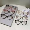 KAMMPT Cat Eye Glasses Women Fashion Patchwork Rim Optical Frames Trendy Vintage Brand Design Blue Light Blocking Eyewear