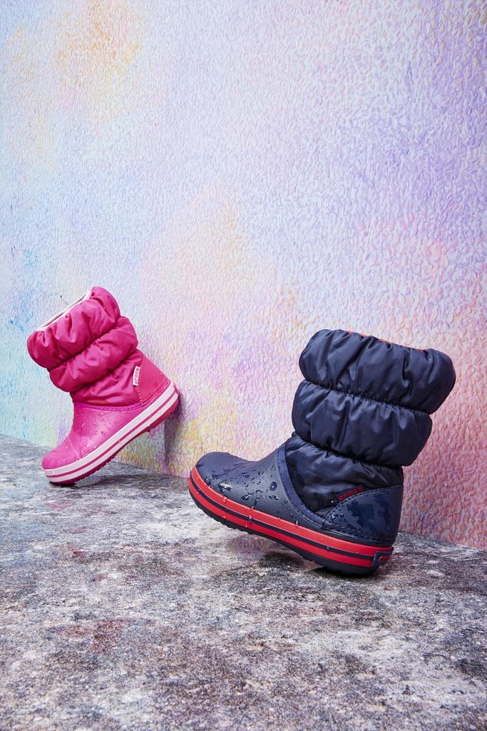 Crocs Winter Puff Boot Kids  211053 |J3/5/Eu 34-35| Navy/Red