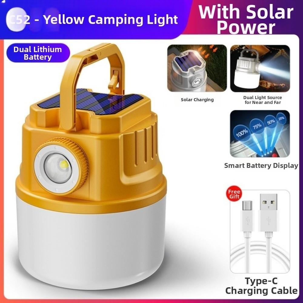 Battery Display Solar Outdoor Lamp Waterproof Tent  Light Outdoor Camping Light  Outdoor Camping