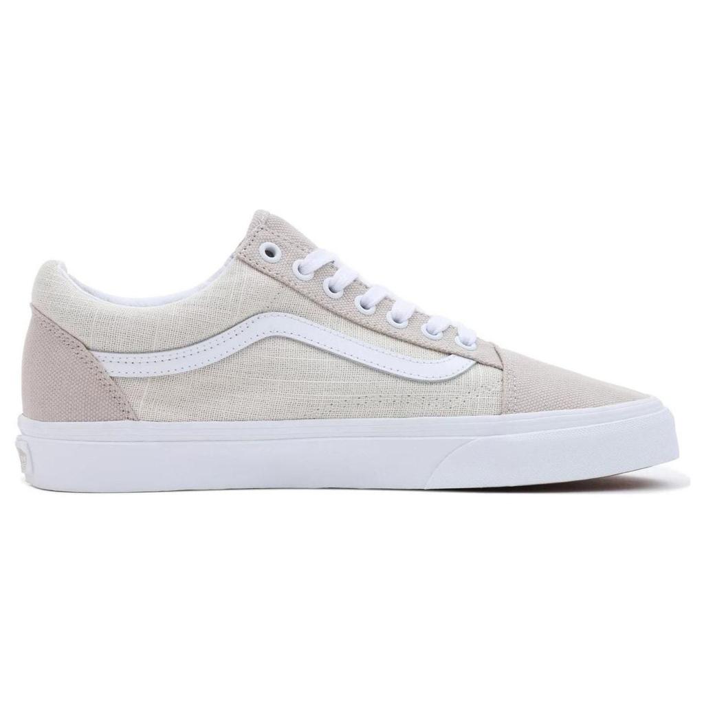Vans Old Skool Summer Linen Casual Low-Top Skate Shoes Unisex sneaker Gray White VN0007NTNTR