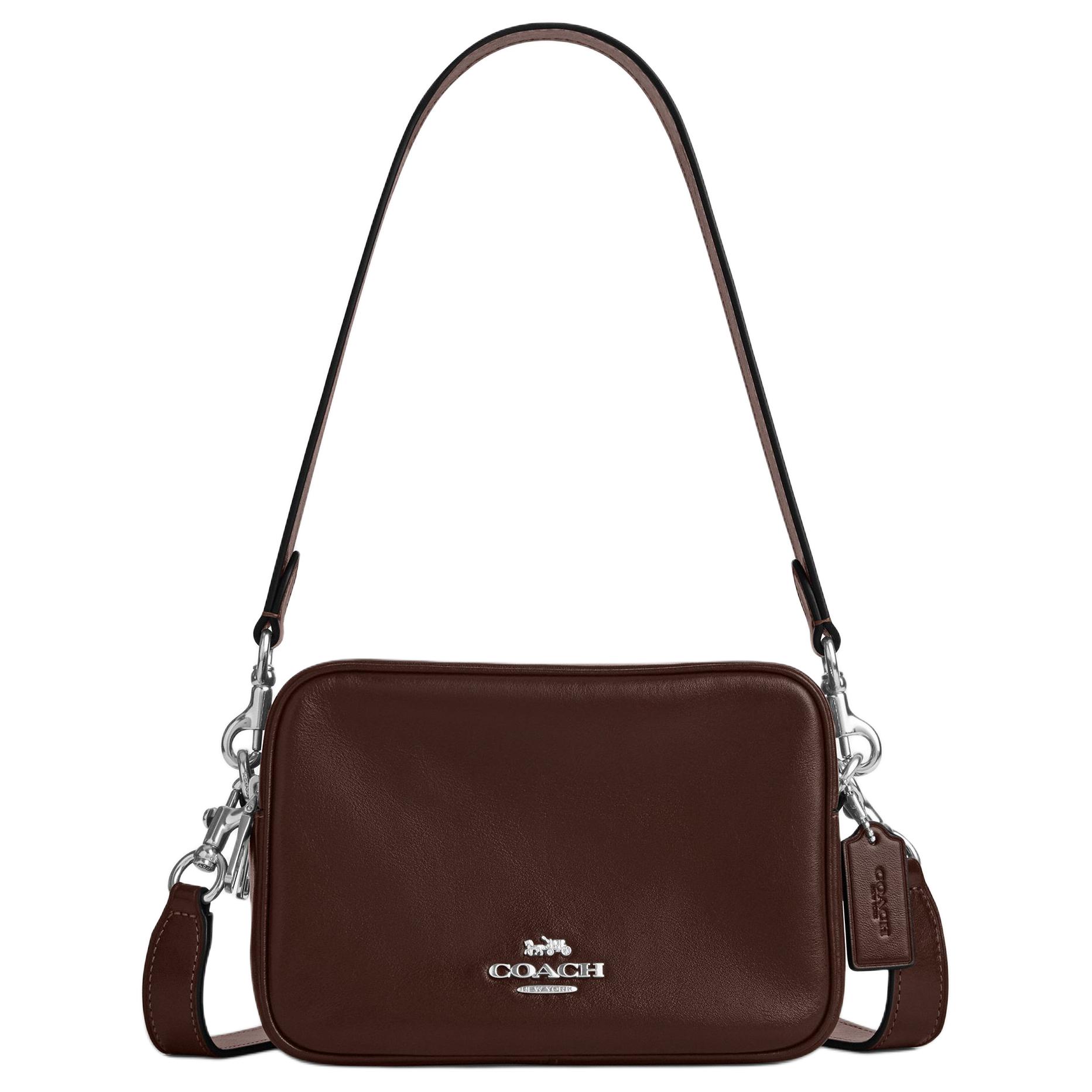 

Coach Carey 19 Removable Handle Double Zipper Closure Exterior Magnetic Pocket Leather Toast Bag Camera Bag Shoulder Bag Mini Women bags CEA02-SVMPL Basic Set (Bag+Dust Bag)