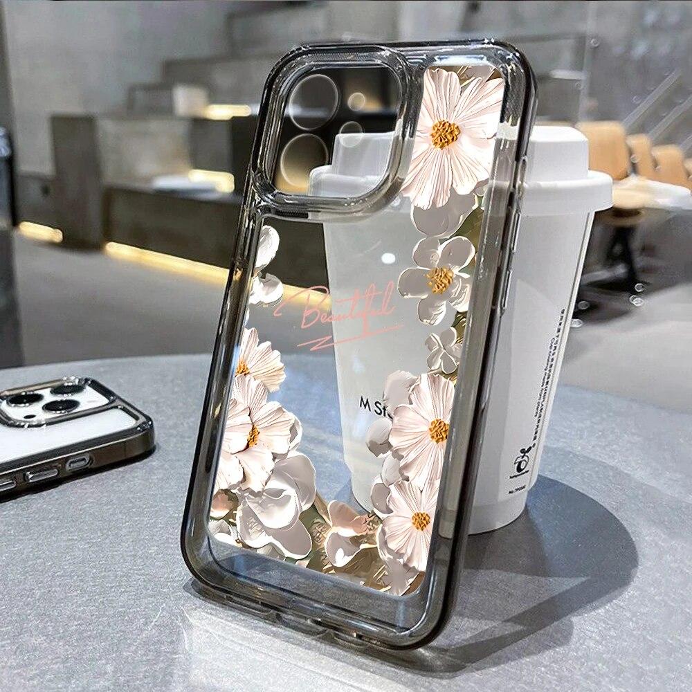 Retro Olejomalba Květiny Nárazuvzdorný Kryt pro iPhone 11 14 13 12 Pro Max Kryt iPhone XS Max XR X 7 8 14 15 Plus SE 2020