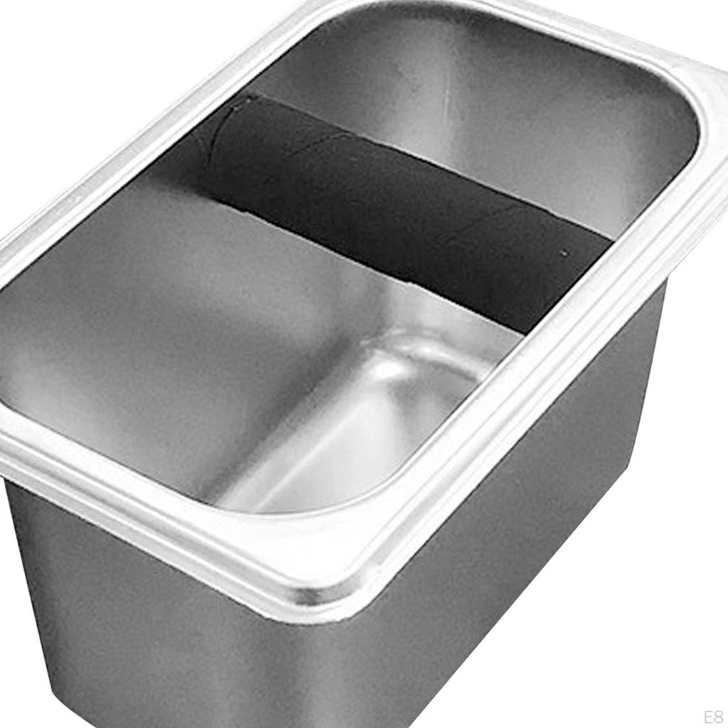 Premium Stainless Steel Espresso Knock Box with Silicone Bar for Home and Cafe Use