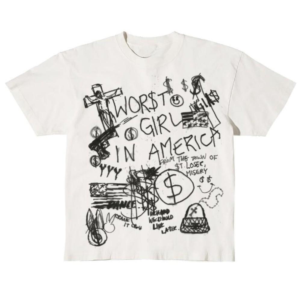 

Slayyyter Worst Girl In America SHARPIE T-shirt 5XL різнокольоровий