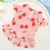 Flower Pattern Ice Silk Dog Clothes Adjustable Pet Flying Sleeve Skirt  Outdoor Activities