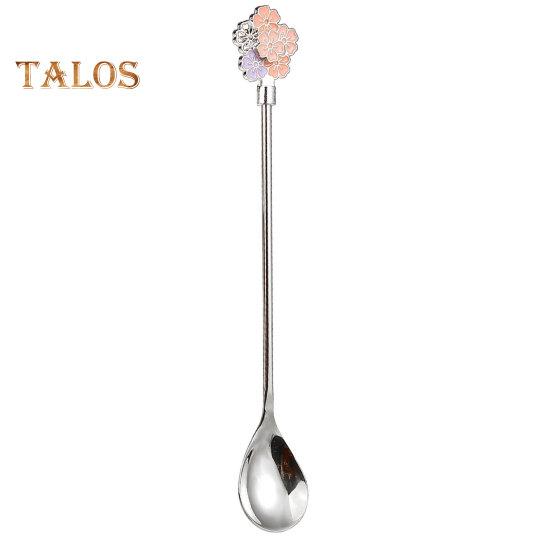 Stirring Spoon Flower Multifunctional Anti-scratch Beautiful Long Handle Dessert Snack Kid's Scoop Restaurant Supplies