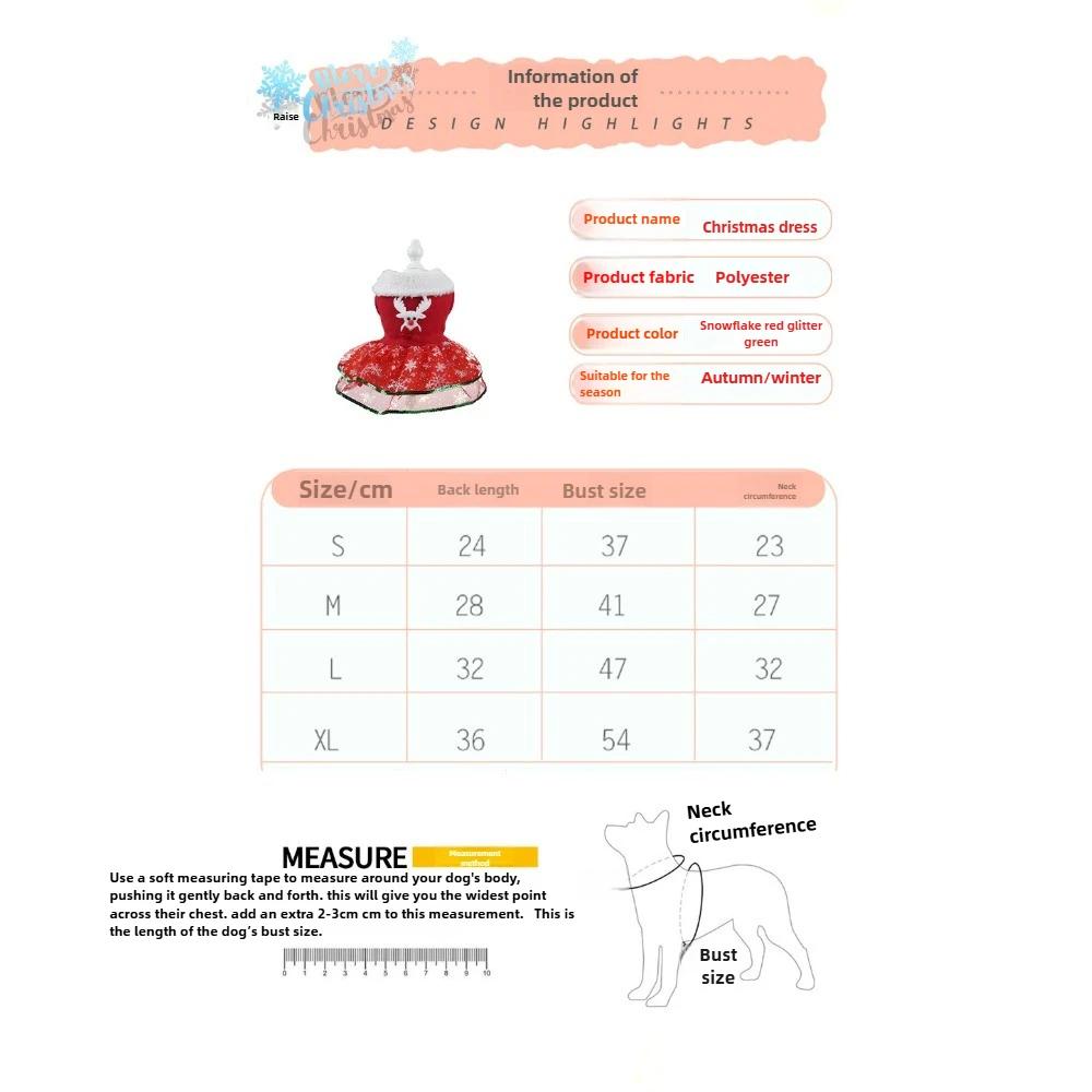 Christmas Dog Clothes Christmas Elk Santa Claus Creative Christmas Dog Warm Snowflake Sequin Dress Creative Pet Dress Up