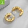 Simple Smooth Ear Buckle Women'S Metal Texture Versatile Gold-Plated Silver Needle Earrings
