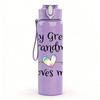 1PC My Great Grandma Loves Me Print 750ml Color Plastic Sports Water Bottle Leakproof Flip Straw Lid Suitable for Sports Office Home Use